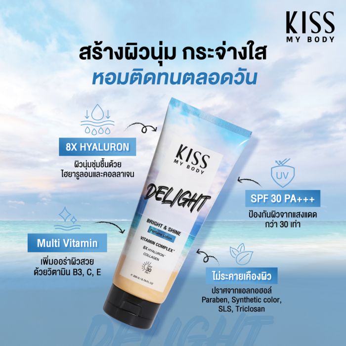 Kiss My Body,Kiss My Body Bright & Shine Perfume Lotion SPF30 PA+++,Bright & Shine Perfume Lotion SPF30 PA+++,โลชั่นน้ำหอม,โลชั่น,Lotion